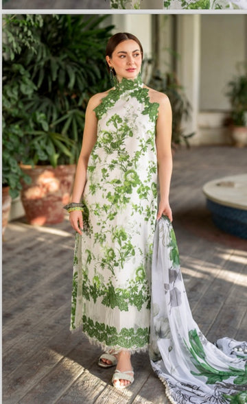 Asifa & Nabeel lawn sarsabz unstitched lawn