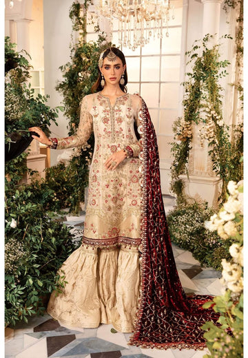 Maria B 3 Piece Unstitched Embroidered Organza Suit | BD-2905