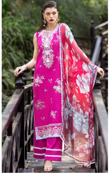 roheenaz camellia | 3 PC Unstitch Lawn