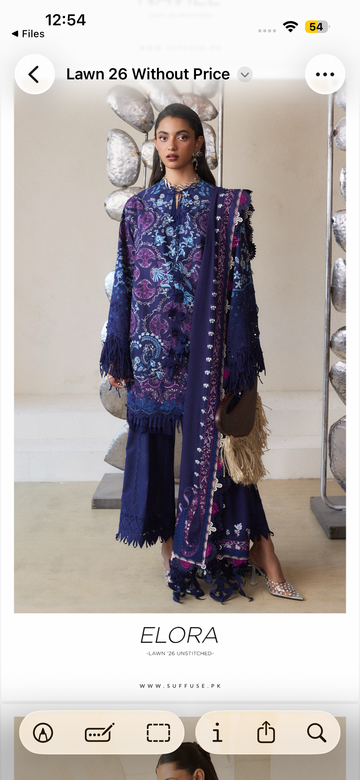Suffuse by Sana Yasir Lawn eid edit 2026 elora