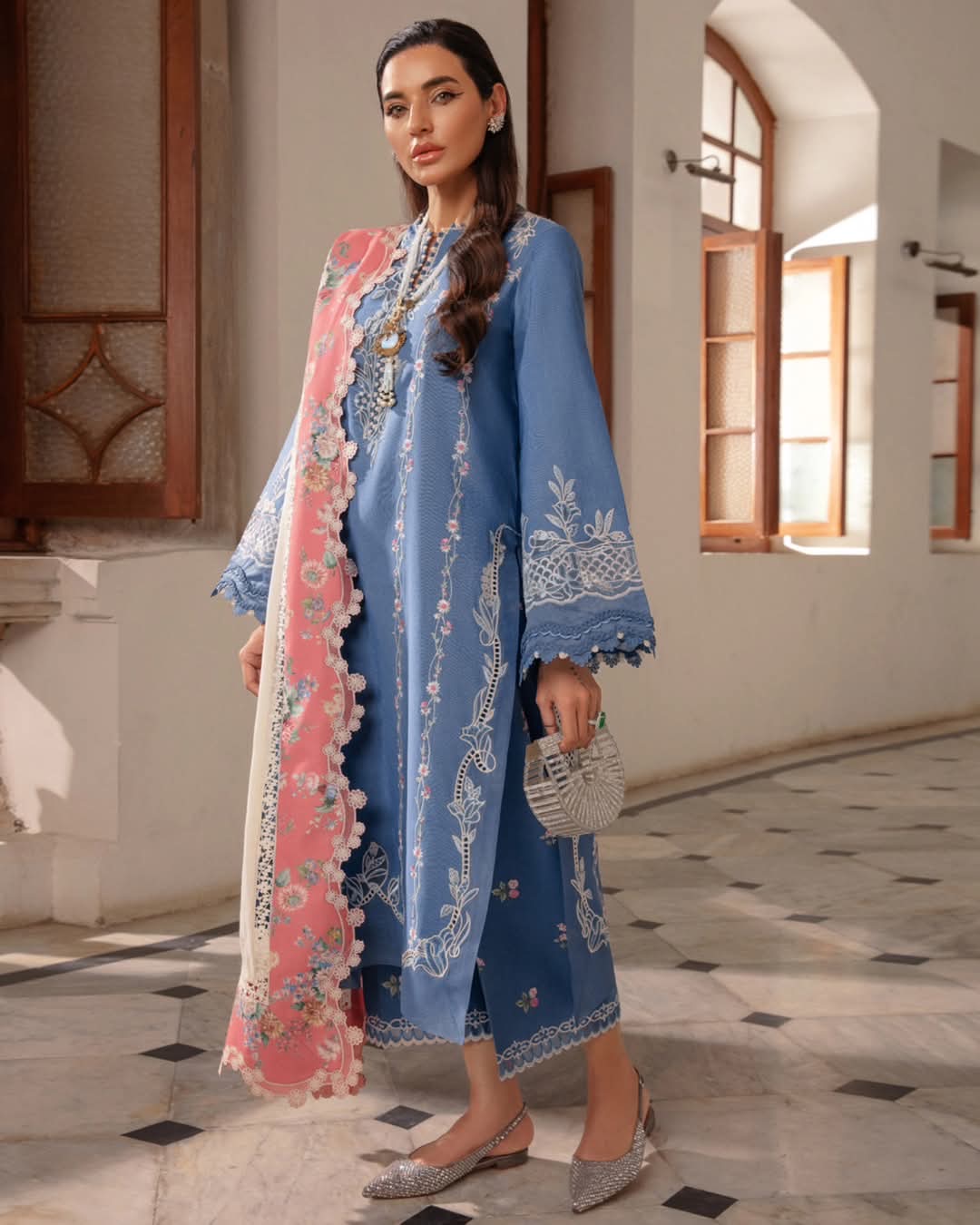 Crimson by Saira Shakira winter 2024 D4 modern maimsaab periwrinkle