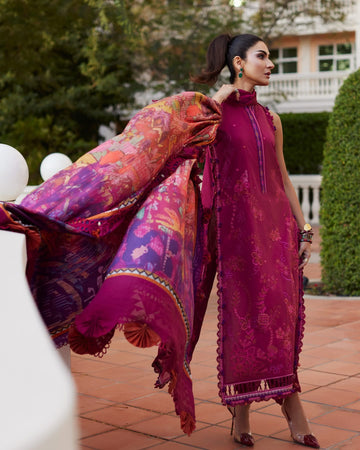 Farah Talib Aziz W E S luxury lawn unsticthed Betty Berry FTA-11