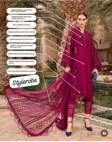 Maria B luxury lawn D9B