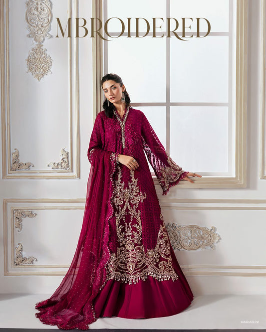 Maria B 3 PIECE UNSTITCHED EMBROIDERED SUIT | BD-3003