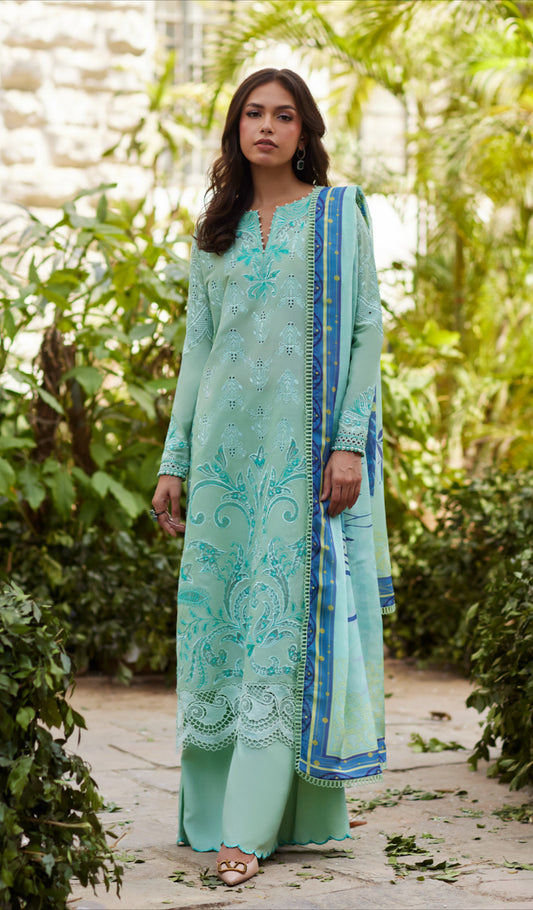 Mina hasan  Unsticthed chikankari lawn LINA