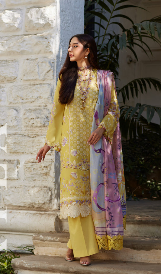 Mina hasan  Unsticthed chikankari lawn AYLA