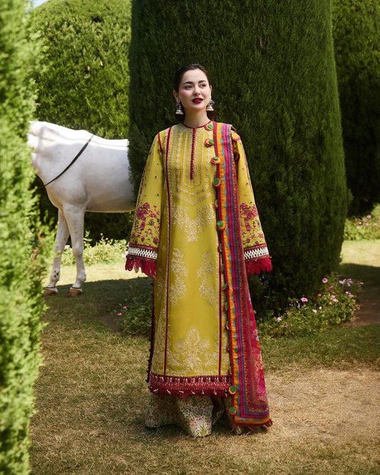 Hussain Rehar unsticthed SS/24 summer lawn zest