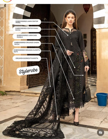 Maria B luxury lawn D8B