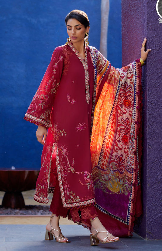 Farah Talib Aziz lawn enzo red