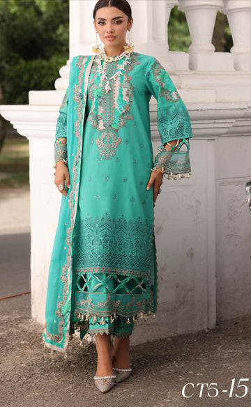 Charizma lawn tabeer 3-PC UNSTITCHED EMBROIDERED LAWN COLLECTION CT5-15