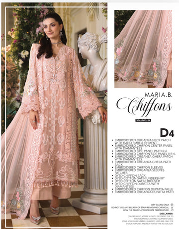 Maria B embroidered luxury chiffon 2026 unsticthed D4