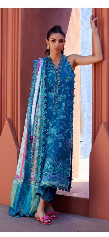 Farah Talib Aziz lawn moana teal