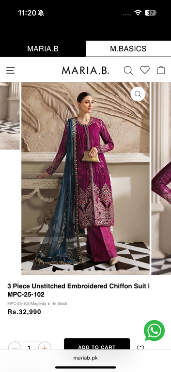 Maria B embroidered luxury chiffon 2025 unsticthed D2