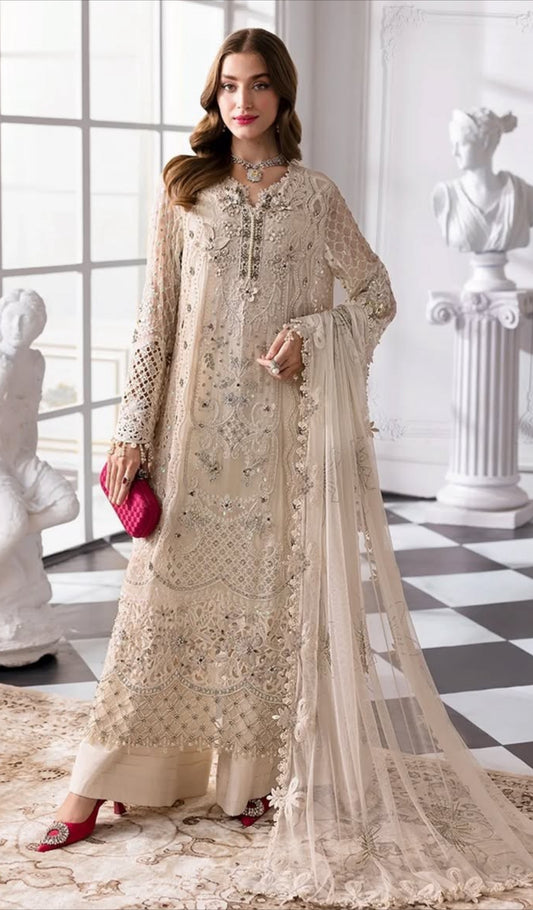 Maria B 3 PIECE UNSTITCHED EMBROIDERED SUIT | BD-3007