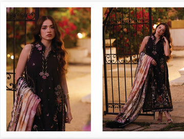Farah Talib Aziz lawn blanka black