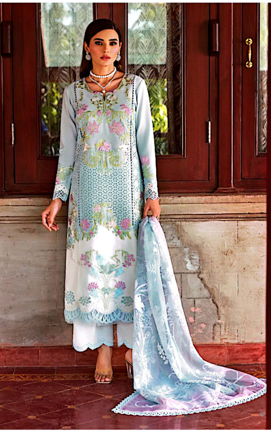 Saira Shakira bloom unsticthed lawn 2025 lawn LOTUS REVERIE 4-B