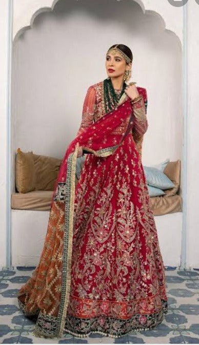 maryam hussain wedding collection red